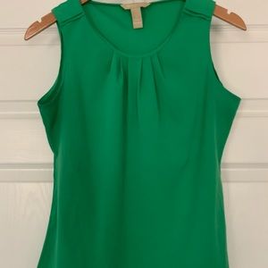 Banana Republic Sleeveless Green Blouse Pleated